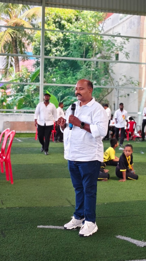 Grand Master A. Stalin addressing academy students